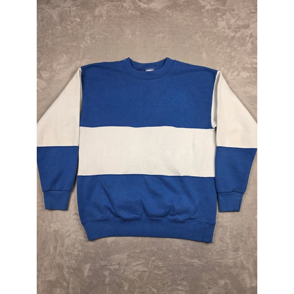 Vintage Santee Sweats Sweatshirt Men XL Fit L Blue White Made in USA